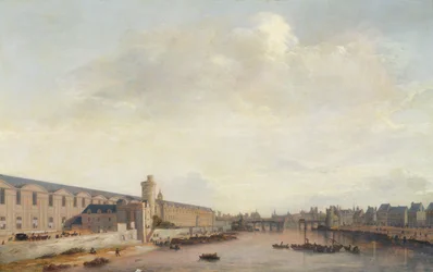 The Louvre Grande Galerie, View of Paris from the Barbier Bridge